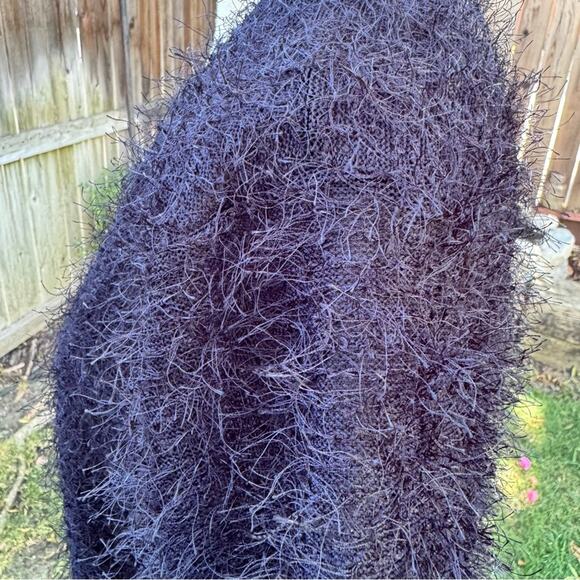 Picadilly Fashions Black Cardigan Women's Size Medium Open Front Fuzzy - Picture 12 of 12